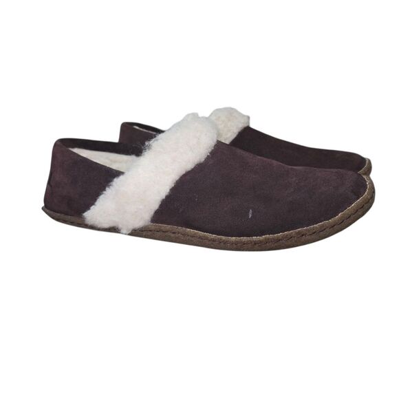 SOREL Nakiskatm Slipper II (Cattail/Natural) Women’s Suede Sherpa Slippers Sz 9 - Picture 1 of 10
